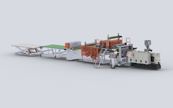 Μηχανή κατασκευής δαπέδου SPC Μηχανή παραγωγής ξύλινου δαπέδου Κωνική δίδυμη βίδα