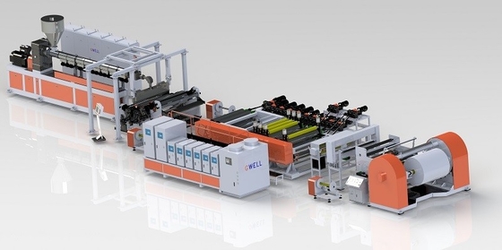 Αγορά Τρία στρώματα Cast Stretch Film Extrusion Line Μηχανή κατασκευής χαρτιού από πέτρα online manufacture